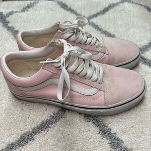 Vans Old Skool Shoes Pink Suede Classic Low Top Sneakers Blushing White